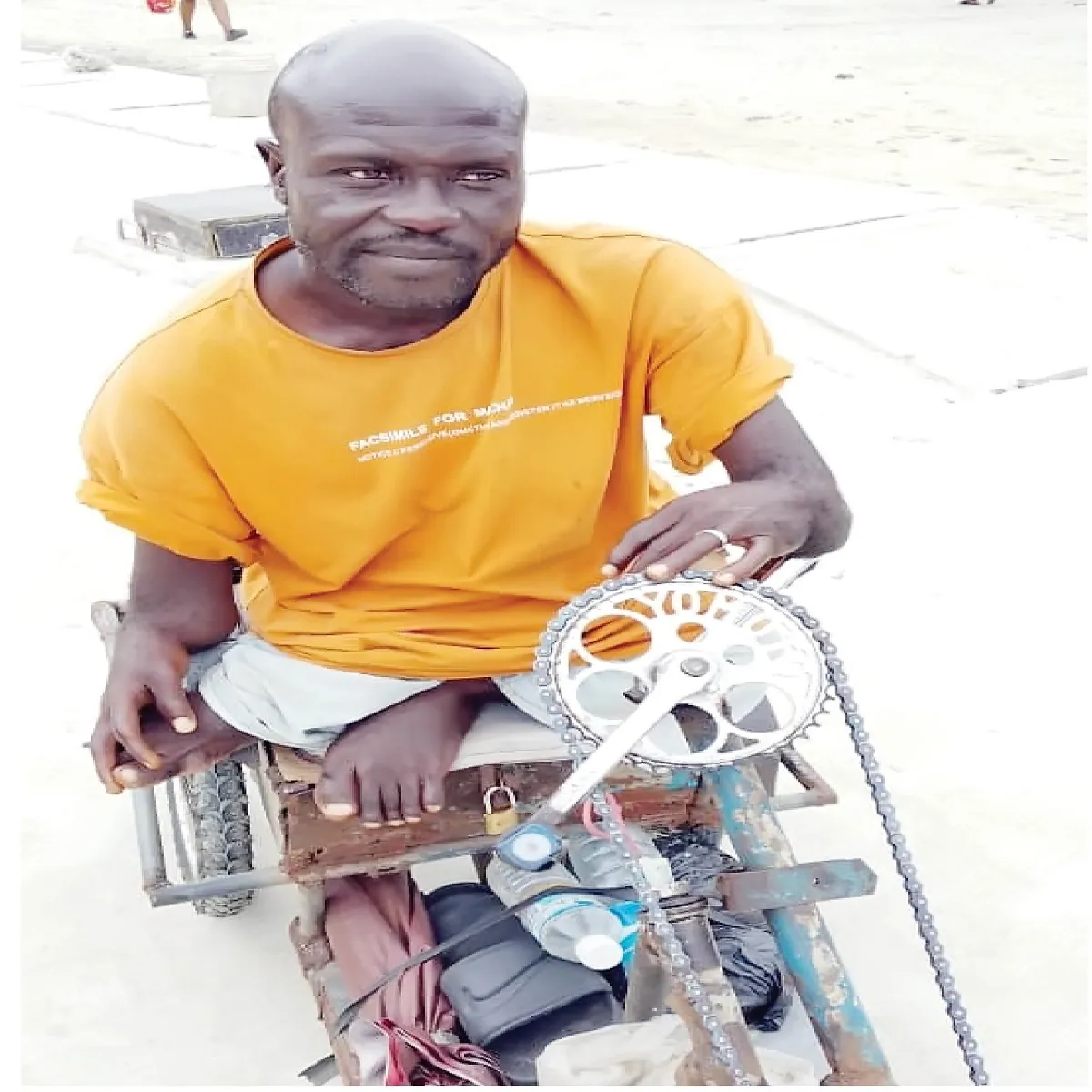 ‘There was no money to get a wheelchair, so I was crawling with my hands’