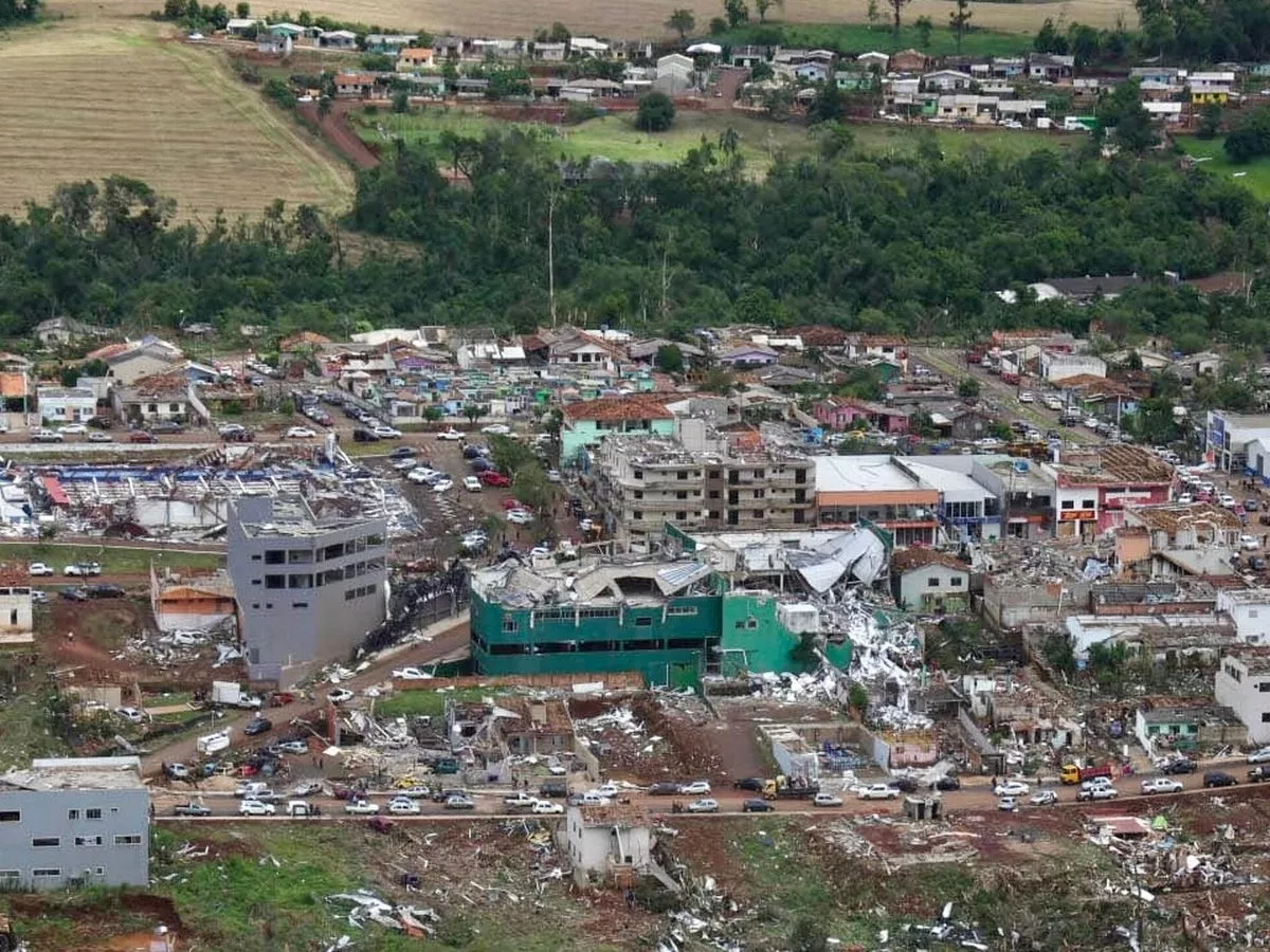 Horror Brazil tornado aftermath pictured as twister kills six with 155mph winds