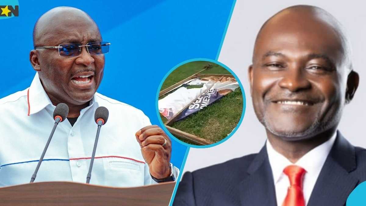Tensions rise in NPP as Bawumia supporters allegedly vandalise Kennedy Agyapong’s billboards