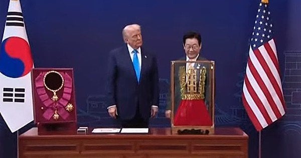 South Korea gives Trump a literal crown days after ‘No Kings’ rallies