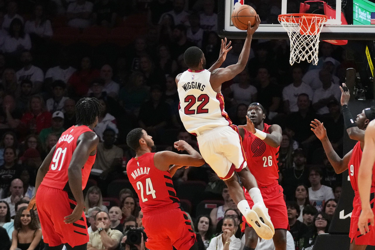 Miami Heat outruns Trail Blazers in fast-paced, back-and-forth slugfest