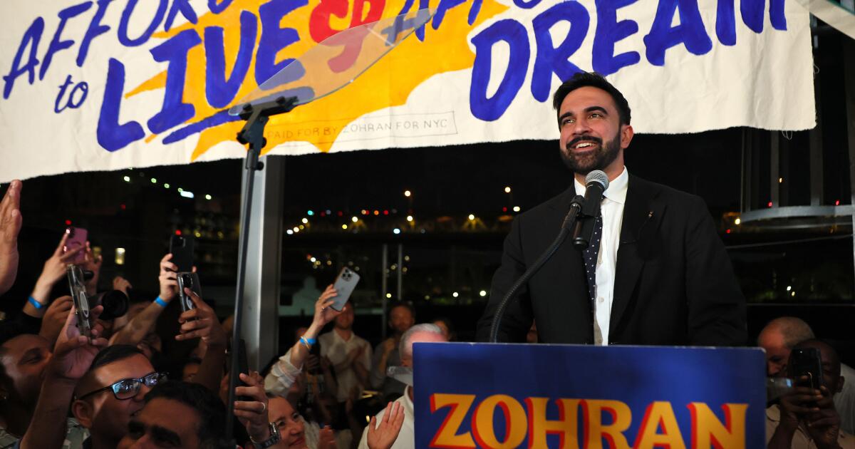 Column: New York's Zohran Mamdani's win offers a lesson for Newsom