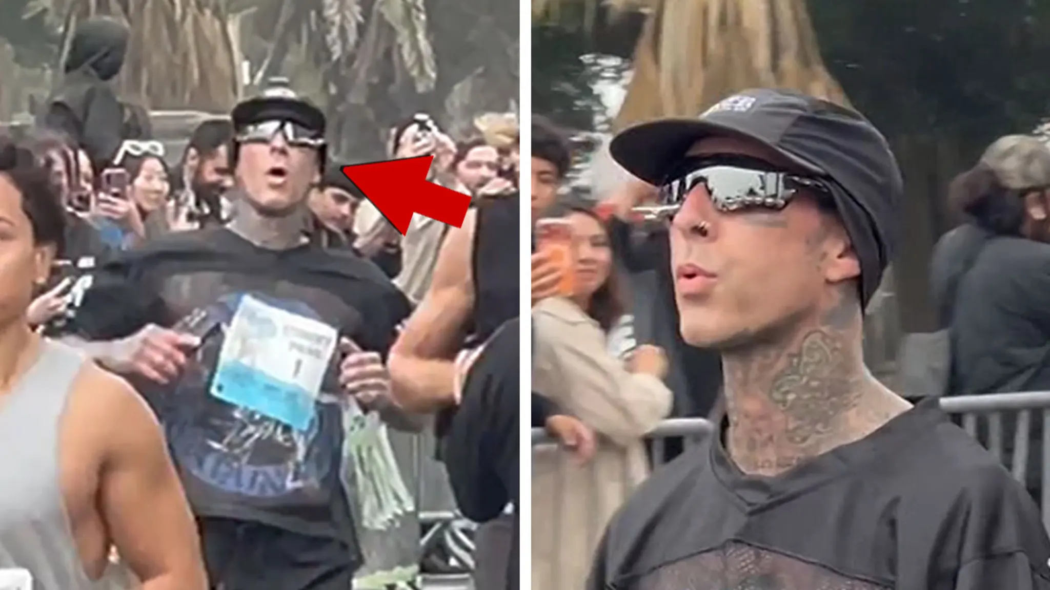 Travis Barker Performs After Running 5K in Santa Monica