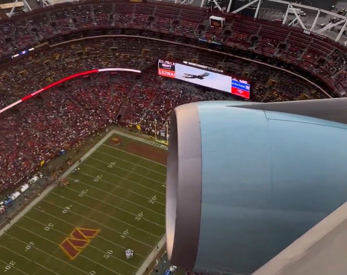 President Trump Performs Epic Flyover on Air Force One At Lions vs Commanders Game (VIDEO)