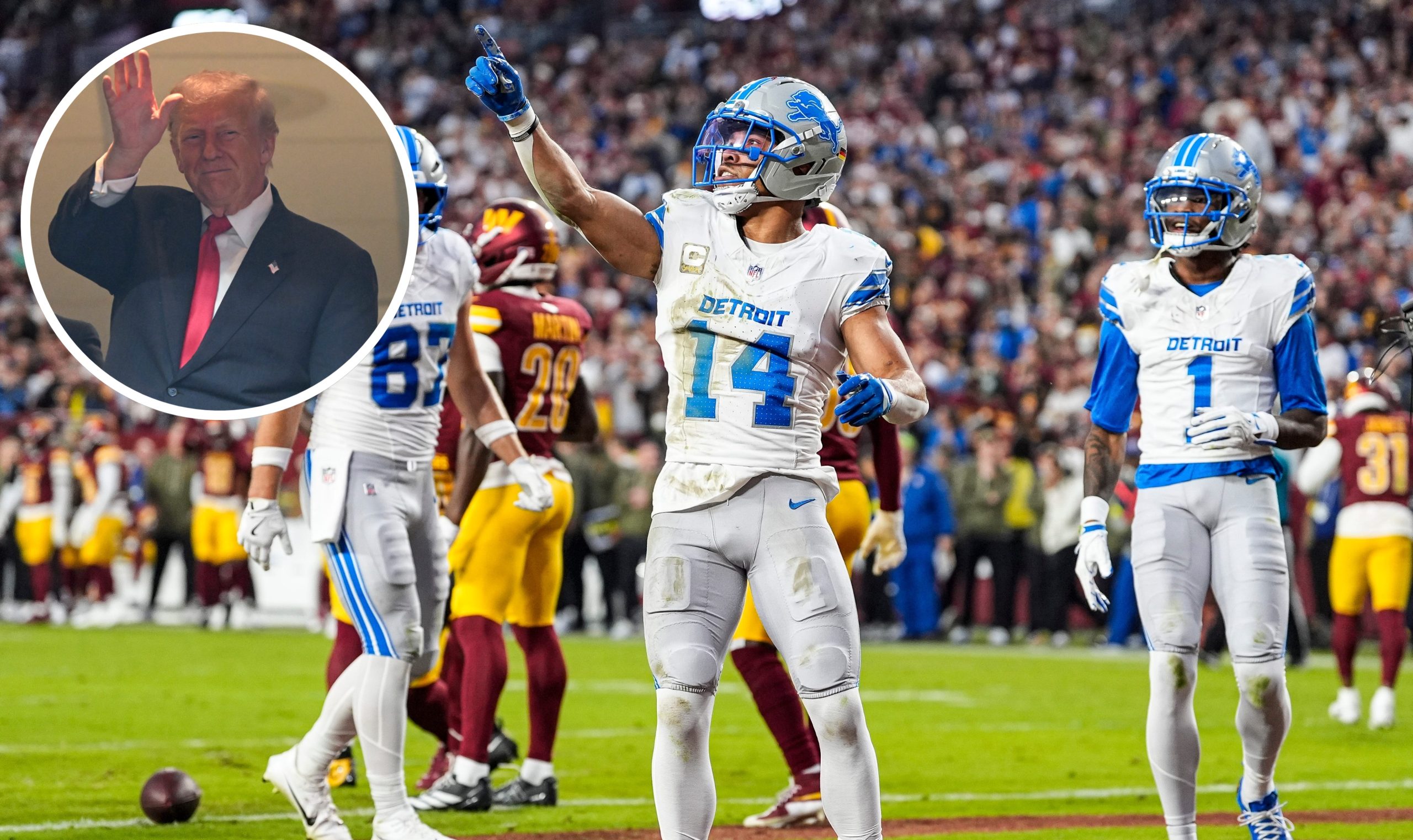 President Attends Commanders Game, But It Was the Lions Doing the Trump Dance