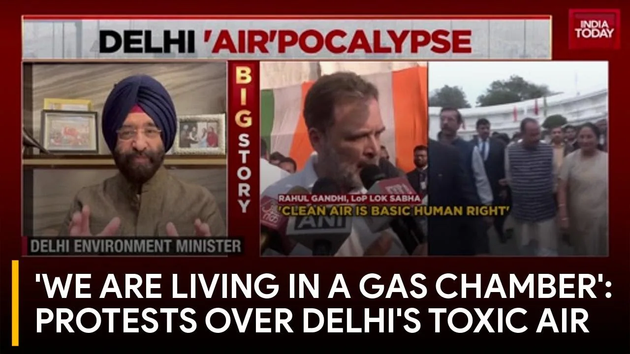 Delhi Gasps: Protests Erupt At India Gate, Govt Accused Of Fudging AQI Data