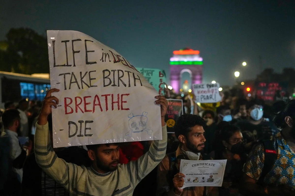 Air pollution levels surge in India's capital, sparking rare protests