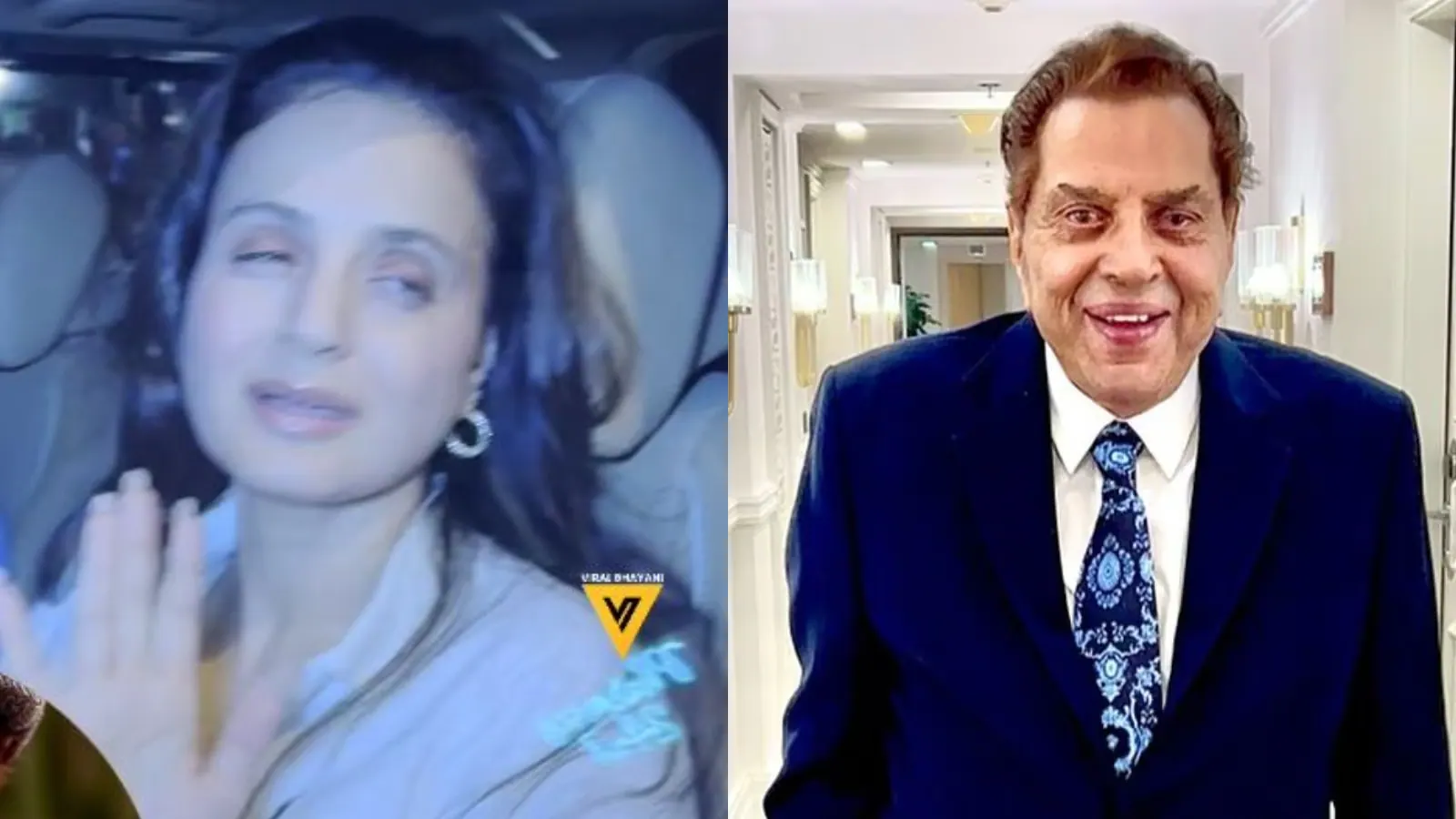 Ameesha Patel Visits Dharmendra Amid Health Concerns, Gadar Star Gets Papped | Watch