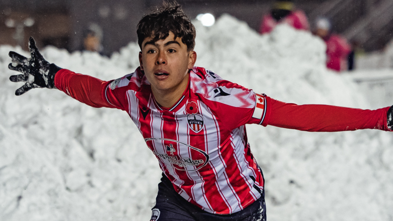 David Rodriguez Reacts to His Bicycle Kick in Wild CPL Final