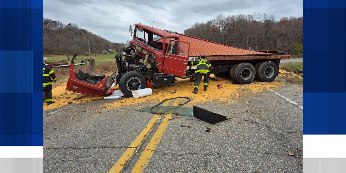 Driver injured after truck carrying corn crashes in Vernon County