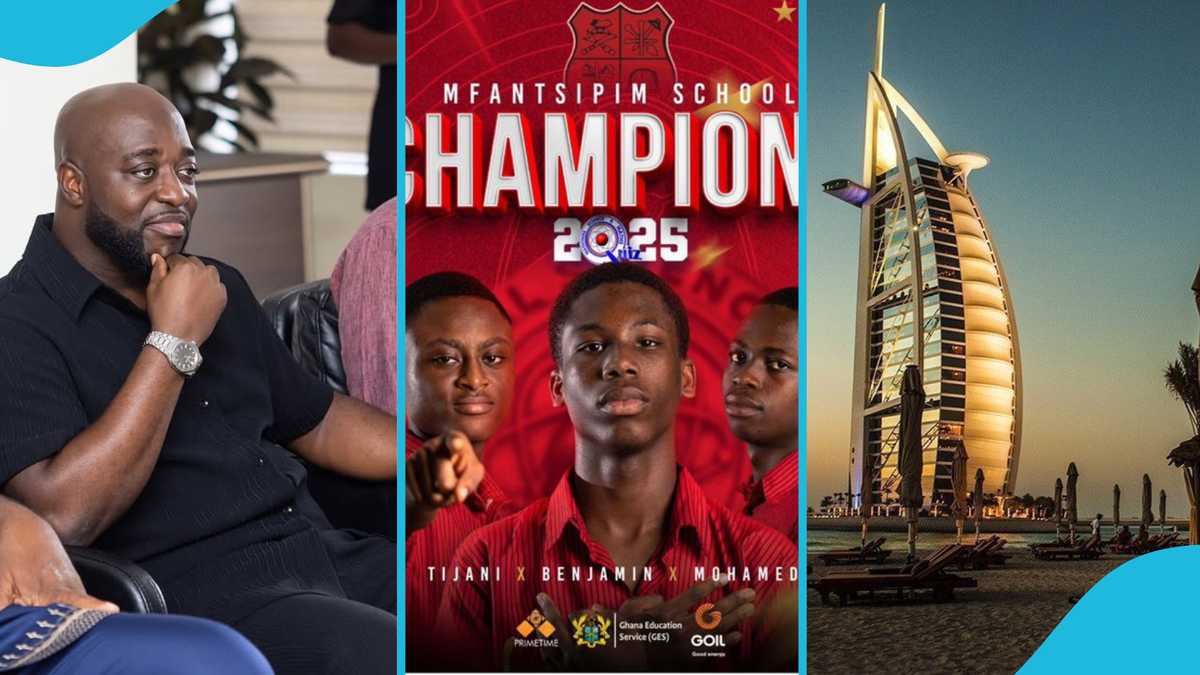 Kofi Amoa-Abban rewards NSMQ Mfantsipim winners with a trip to Dubai