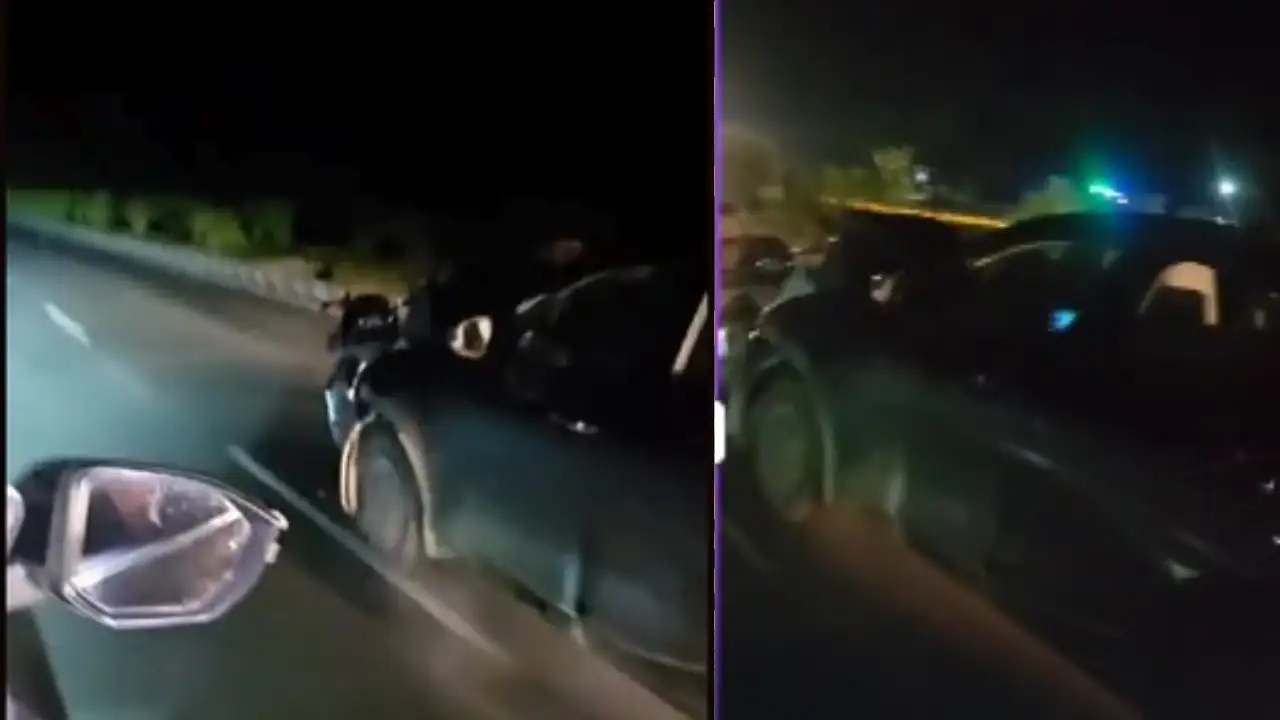 Drunk Teacher in Gujarat Hits Biker, Drags Him Several Meters: Disturbing Video Emerges