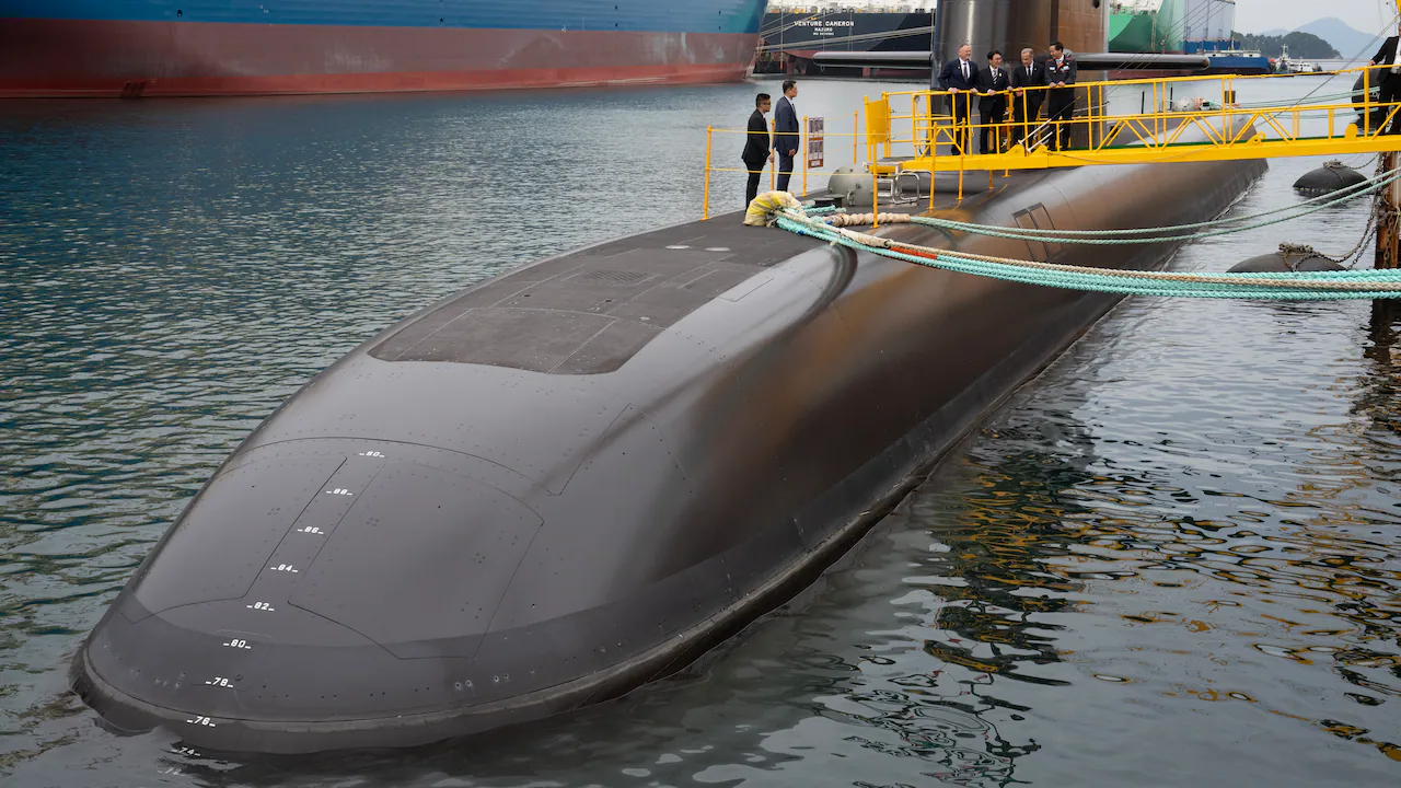 Carney tours newly completed South Korean sub as Canada weighs multi-billion dollar order