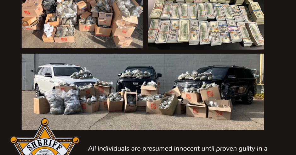 Three Michigan men charged after authorities seize 1,500 pounds of marijuana, guns, cash, crack cocaine