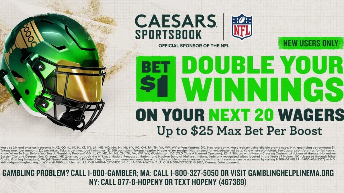 Caesars Sportsbook promo code CBS20X: Get 20 100% profit boosts for Eagles vs. Packers Monday Night Football