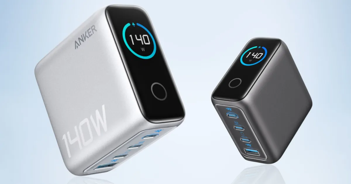 Anker's 140W 4-port USB-C laptop charger with smart display, 5-foot 240W cable is down to $66 today (Reg. $100)
