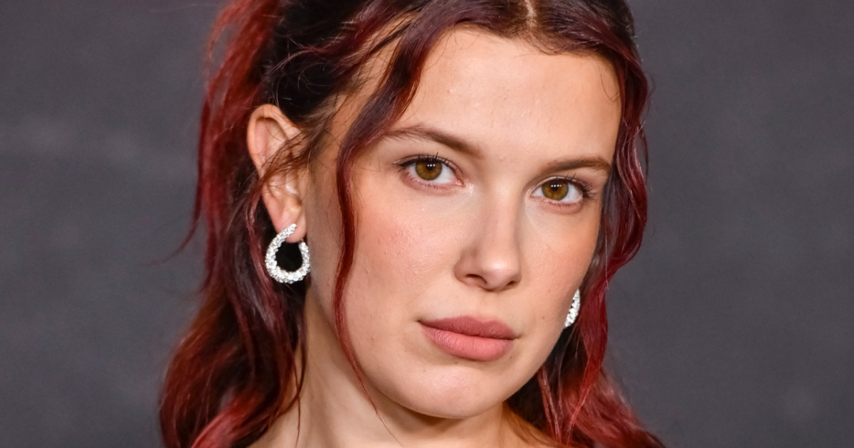 Millie Bobby Brown Wows in Plunging Sheer Fishnet Gown