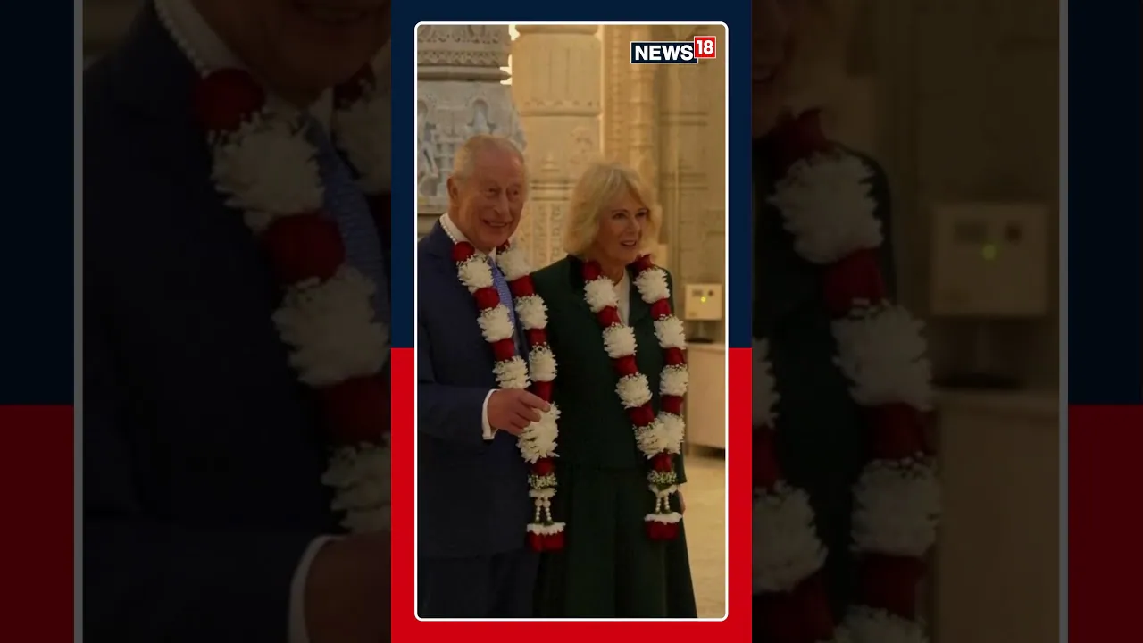 King Charles And Queen Camilla Visited The Neasden Hindu Temple In London | N18S | #Shorts