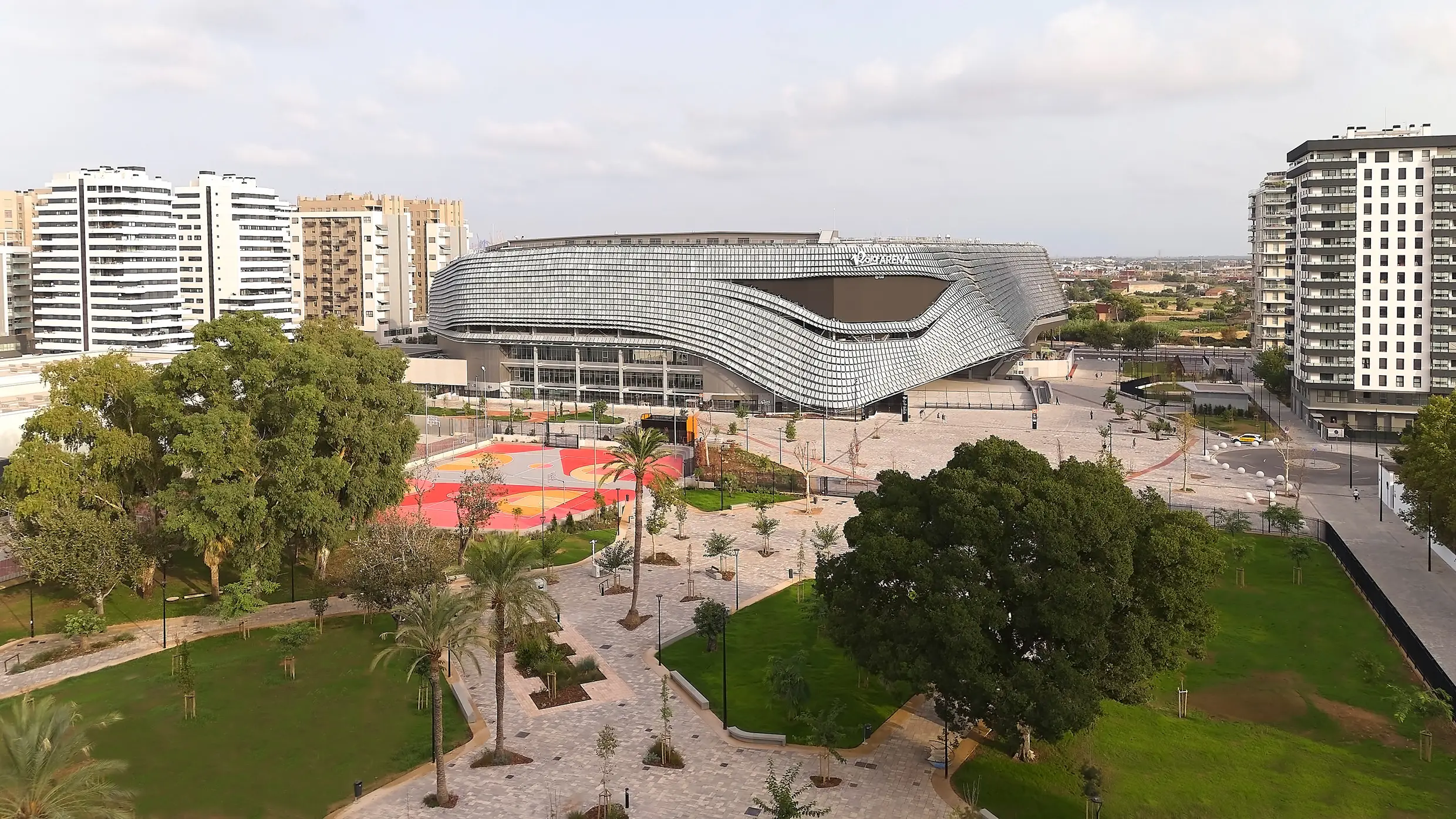 Valencia's basketball arena is a stadium tucked in a civic gesture