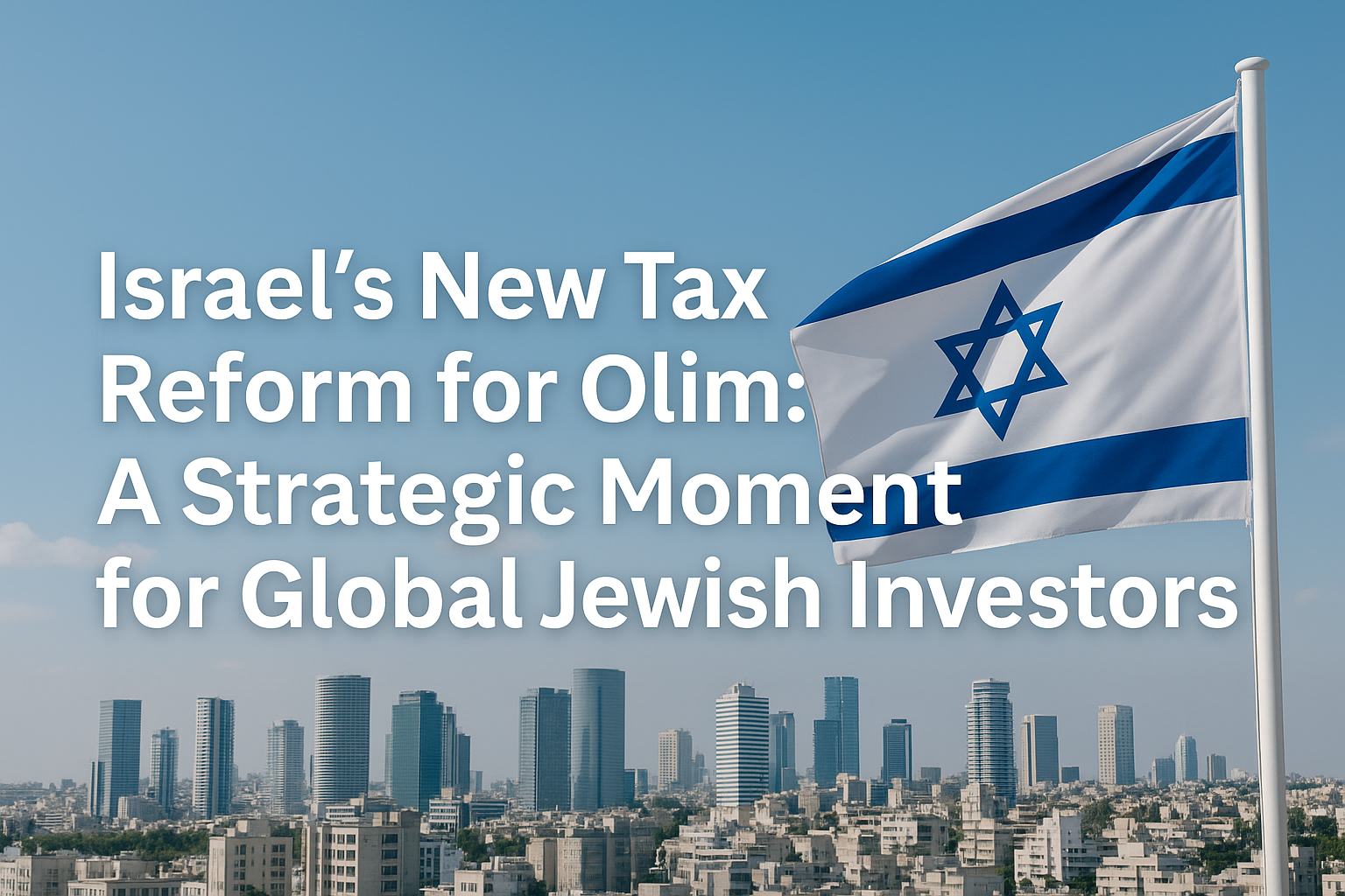 The Blogs: Israel’s New Tax Reform for Olim: A Strategic Moment for Global Jewish Investors