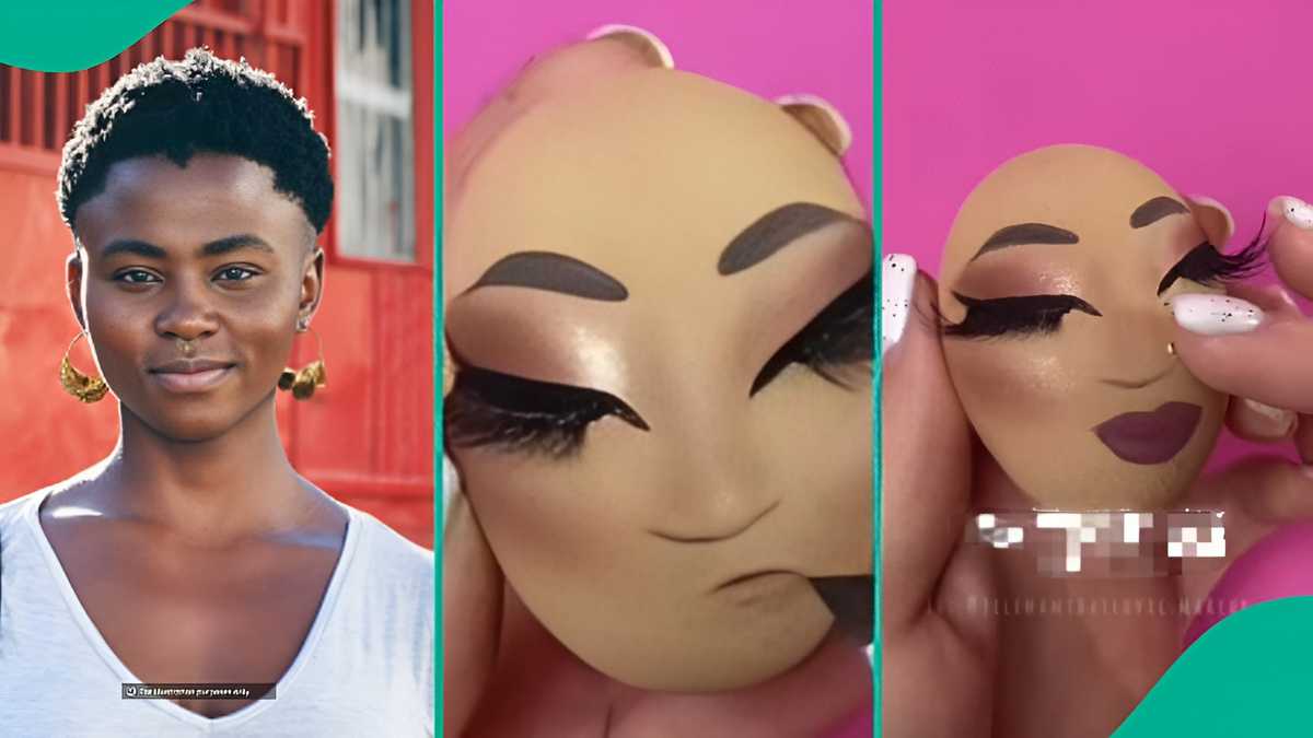 Talented lady turns raw egg into human face with makeup, posts final result