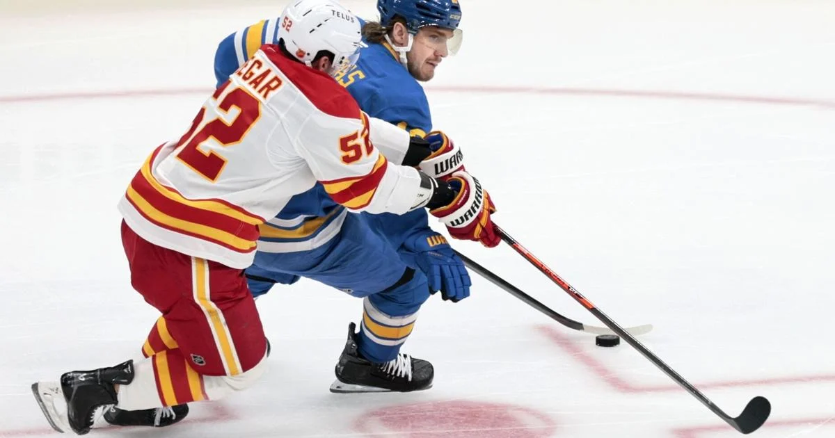 Blues ride depth scoring to 3-2 win over Flames