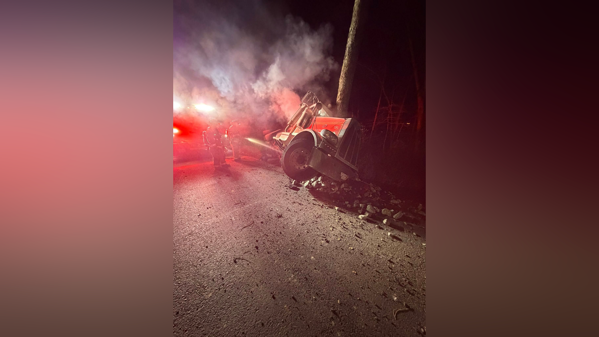 Firefighters respond to early morning dump truck crash in Hopkinton