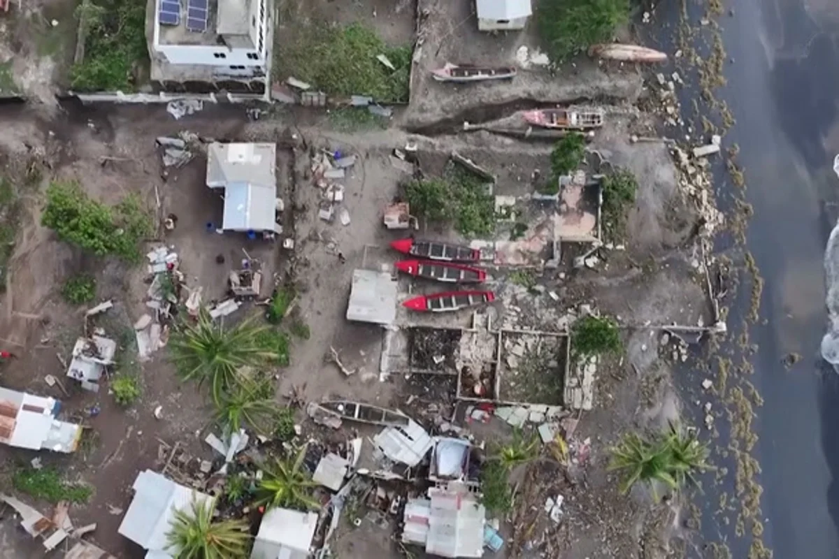 Drone footage shows Jamaican fishing village reduced to rubble after Hurricane Melissa