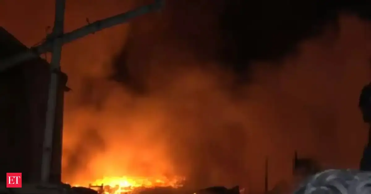 Massive fire near Delhi's Rithala metro station turns hundreds of shanties into ashes; 1 dead
