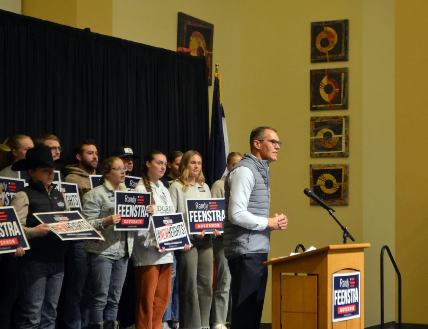 What Randy Feenstra told press after his campaign launch event for Iowa governor