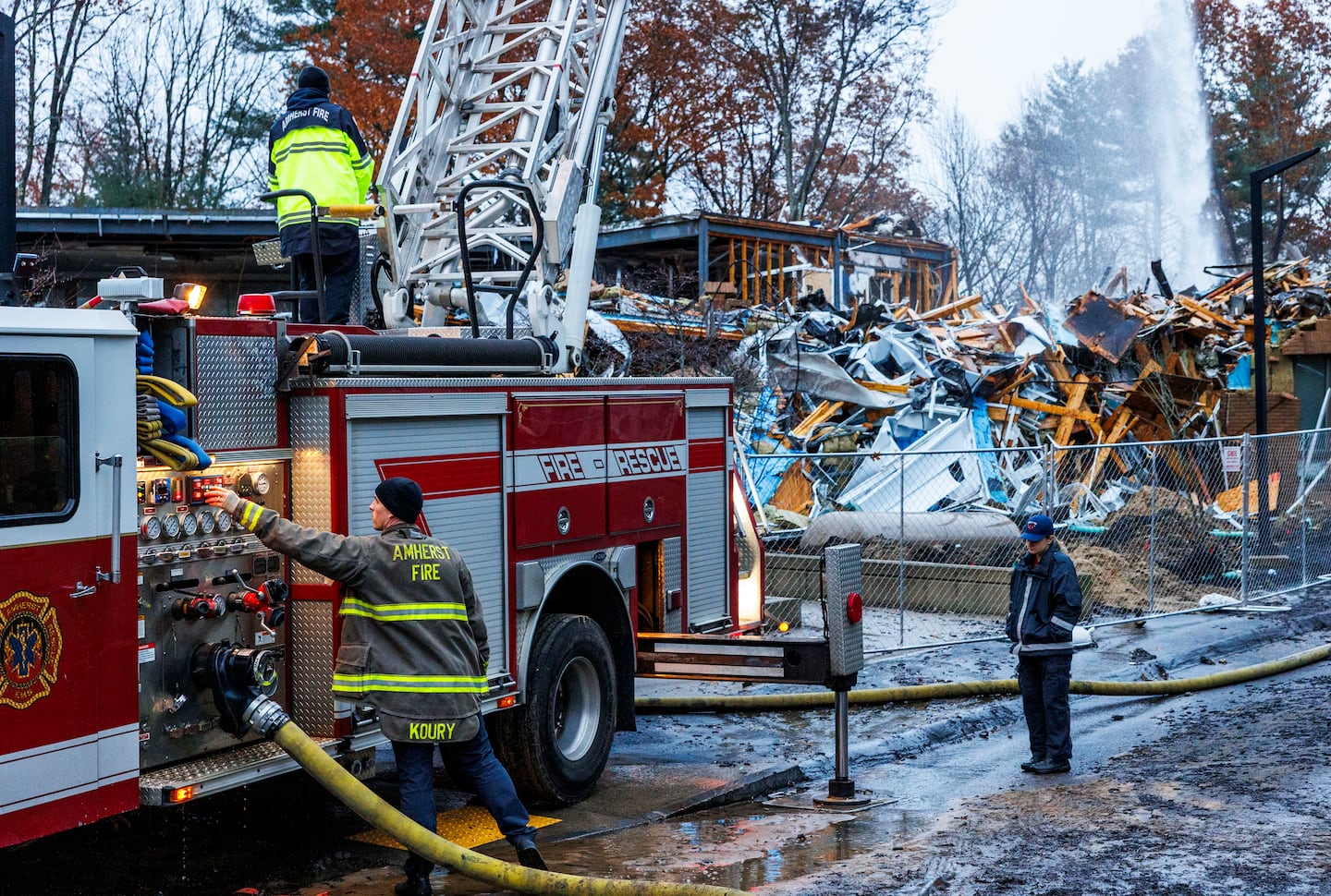 Amherst firefighters responded to blaze in full force