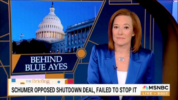 Jen Psaki asks 'what happened' to 'fiery' Schumer amid government shutdown deal