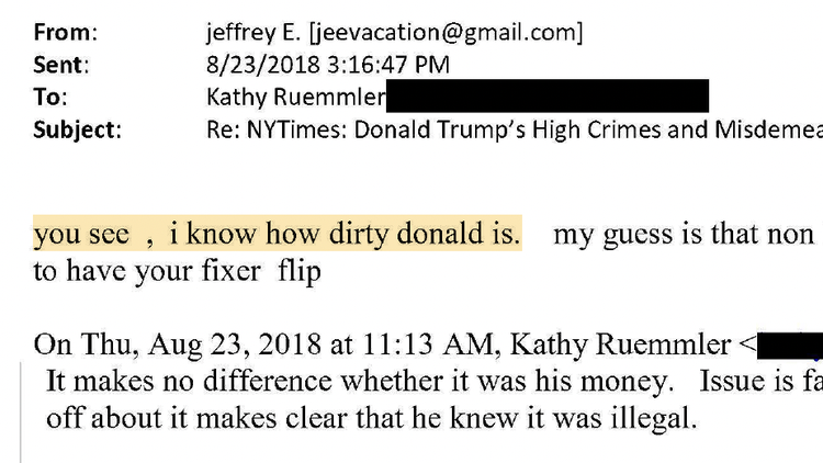 'I know how dirty Donald is': What emails show about Trump-Epstein link