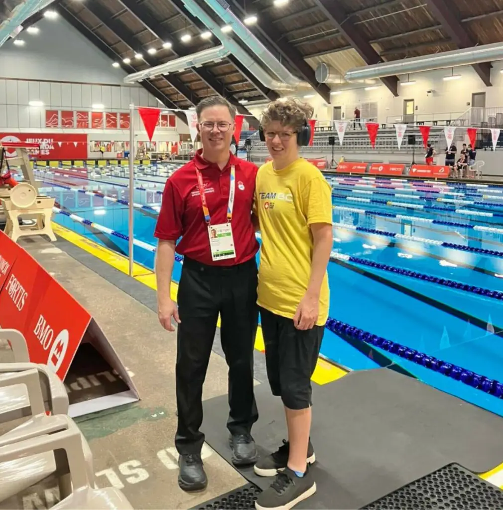 Spall swimmer representing Canada in Chile, from Armstrong