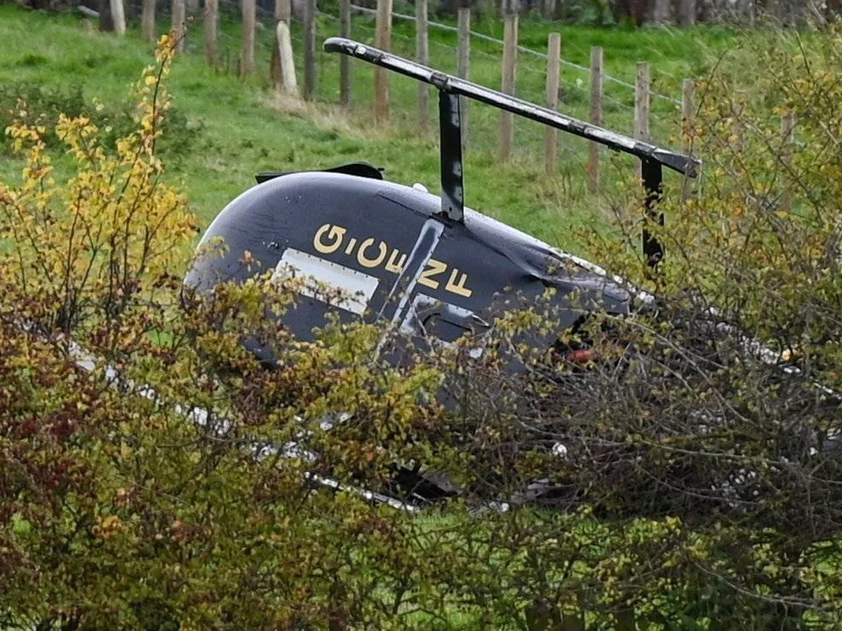 Man dies as helicopter crashes into field just minutes after takeoff