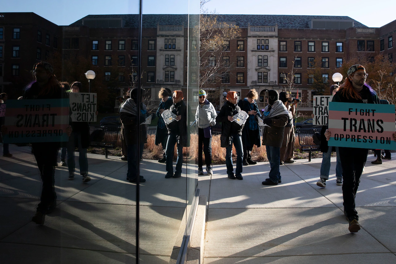 ‘A human rights concern’: Protesters urge Michigan Medicine to protect trans youth