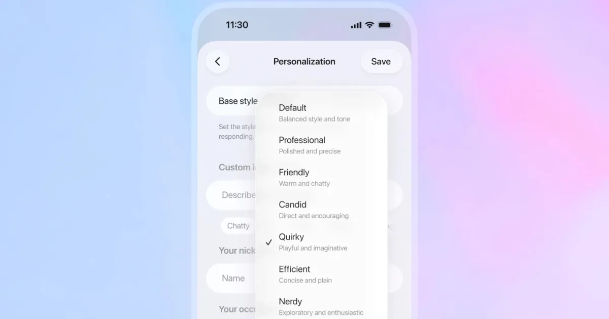 OpenAI launches ChatGPT 5.1 with 8 new personalities, warmer tone, and quicker replies