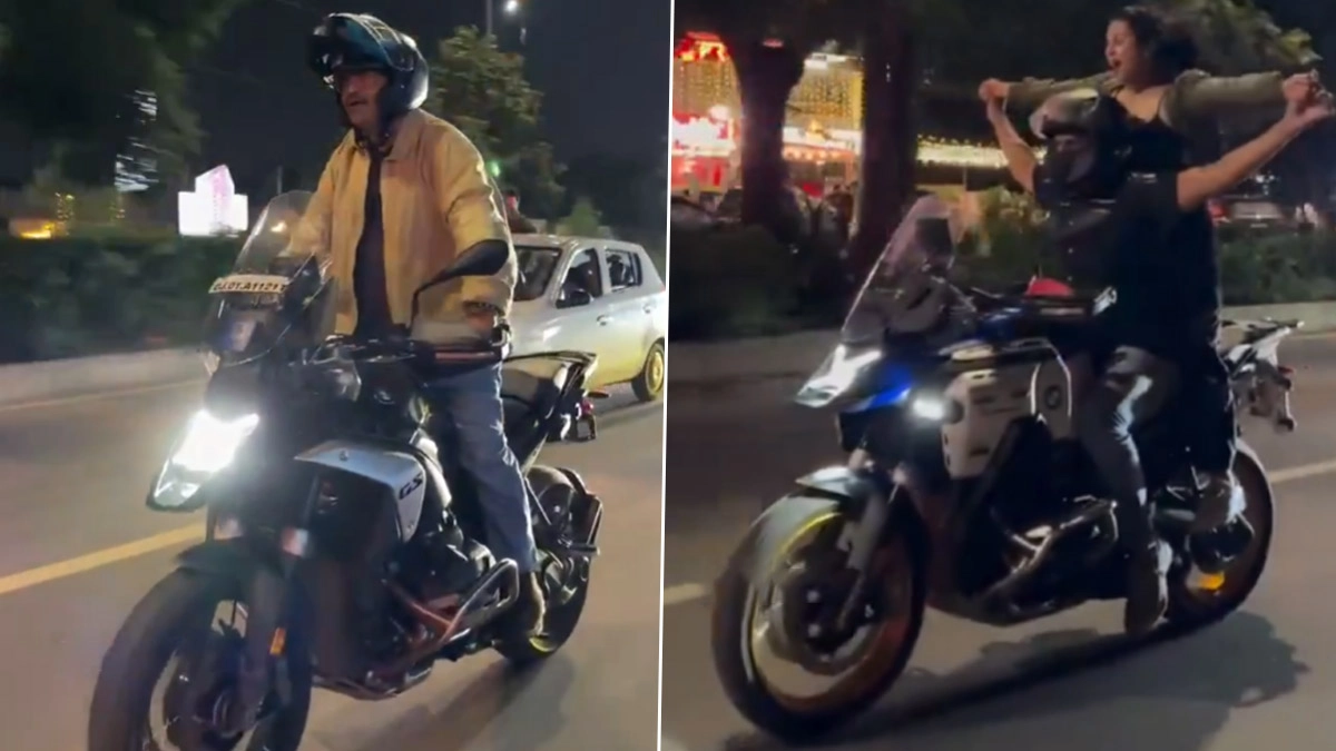 Tiku Talsania and Manasi Parekh Promote Their Upcoming Gujarati Movie ‘Misri’ by Performing Risky Bike Stunts on Busy Roads in Ahmedabad; Police Complaint Filed (Watch Video)